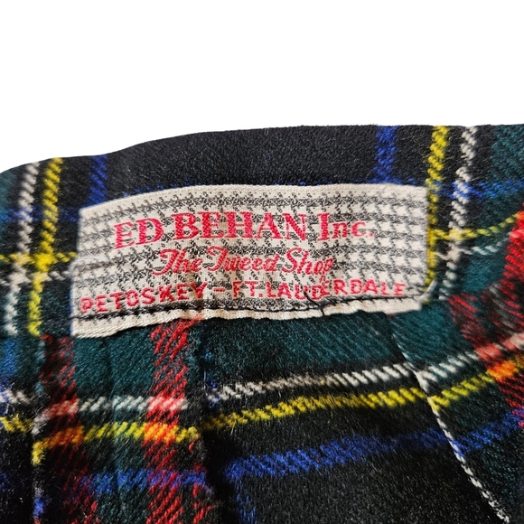 Ed Behan Vintage Tartan Tweed Skirt, Plaid,Knee Length, Size 0 - Picture 2 of 6